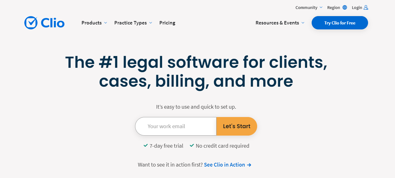 Clio homepage