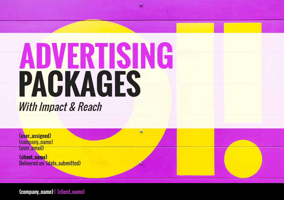Writing a proposal. Advertising packages