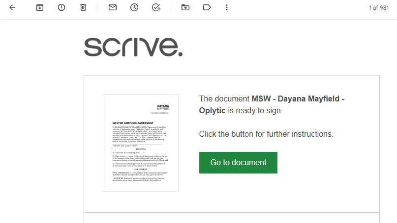 Open document in Scrive