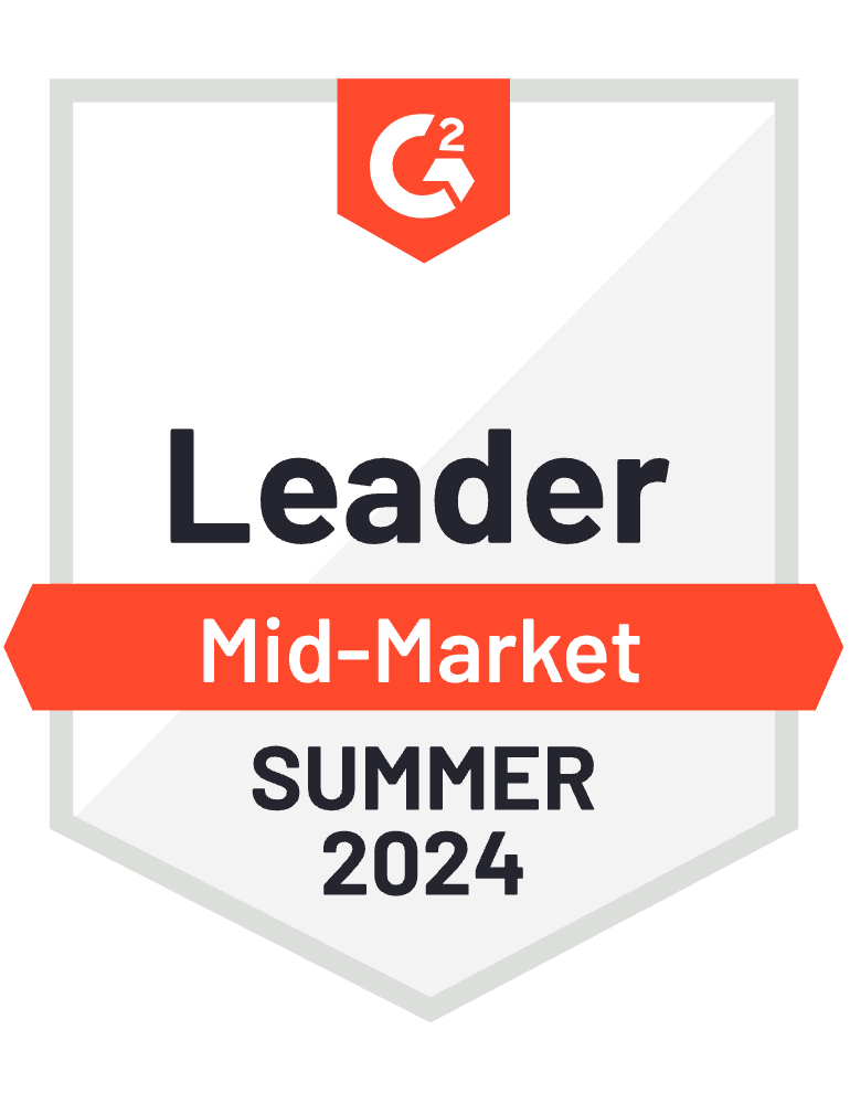 G2 2024 Mid-Market Leader Summer Badge